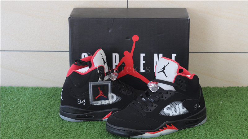 Authentic Air Jordan 5 Retro Black Supreme